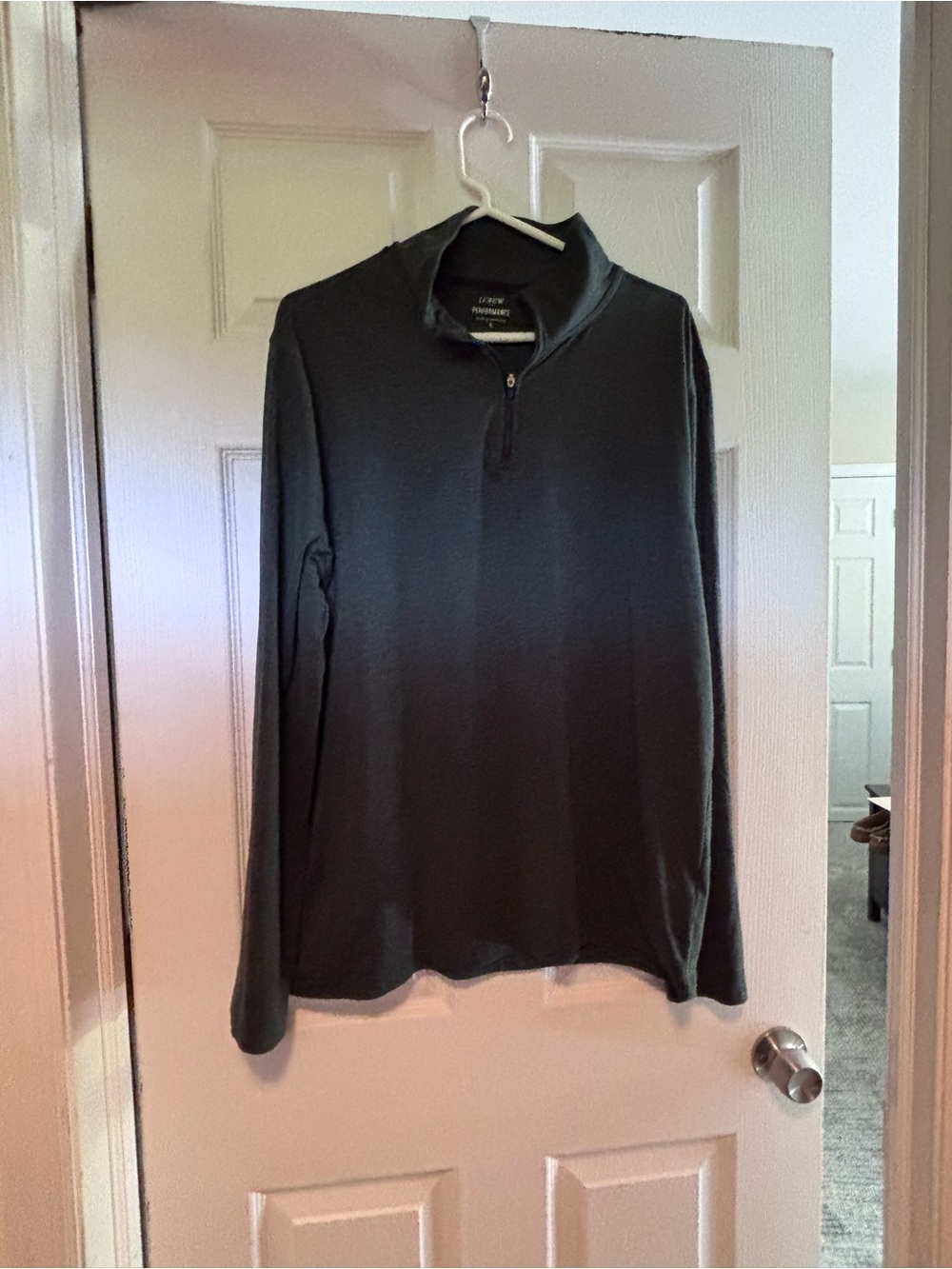 J. Crew Factory Men's Quarter-Zip Pullover - Dark Green